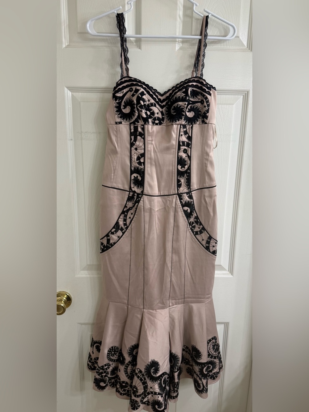 Karen Millen Gatsby/1920’s style corset Dress with Black Lace Trim
